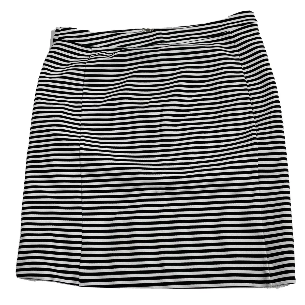 Women's black and clearance white striped pencil skirt