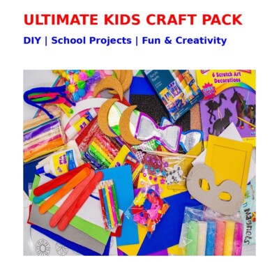 Familienbastelpackung, Bastelpackung für Kinder, Bastelbedarf, Lollysticks, Pompon