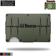 Metal Wallet Minimalist Laser Engraved with Ed Sheeran