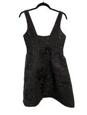 Anthropologie Maeve Jacquard Mini Dress Women 6 Black Elegant Party Cocktail NEW