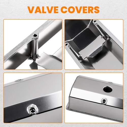 Aluminum Small Block Fabricated Valve Cover For Chevy SBC 283 302 305 327 350 AU - Picture 3 of 12