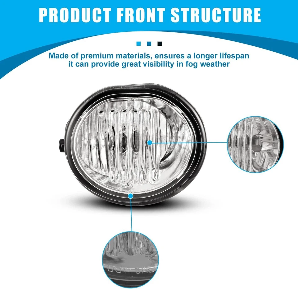 Lente transparente para Toyota Matrix Pontiac Vibe 2003-2008 luz de neblina esquerda+direita - Imagem 4 de 4