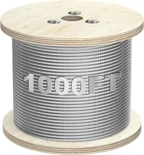 3/16" 304 Stainless Steel Decking Railing Cable 7x19 Strand Construction 1000FT