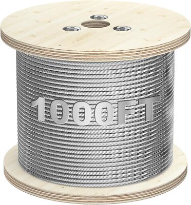 3/16'' 304 Stainless Steel Decking Railing Cable 7x19 Strand Construction 1000FT