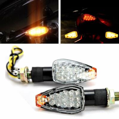 Mini Stalk Arrow Light Motorcycle Turn Signals Light LED Indicator Blinker Amber