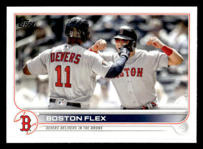 2022 Topps Update #US11 Boston Flex (Rafael Devers / Enrique Hernandez) card