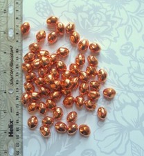 16 mm x 12 mm Vintage Copper Pinched Ovals Beads. Lot of 40 Pieces US Seller