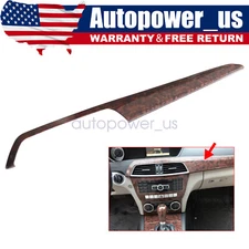 Middle Console Dashboard Strip Trim For Mercedes Benz C-Class 12-2014 Brown Wood