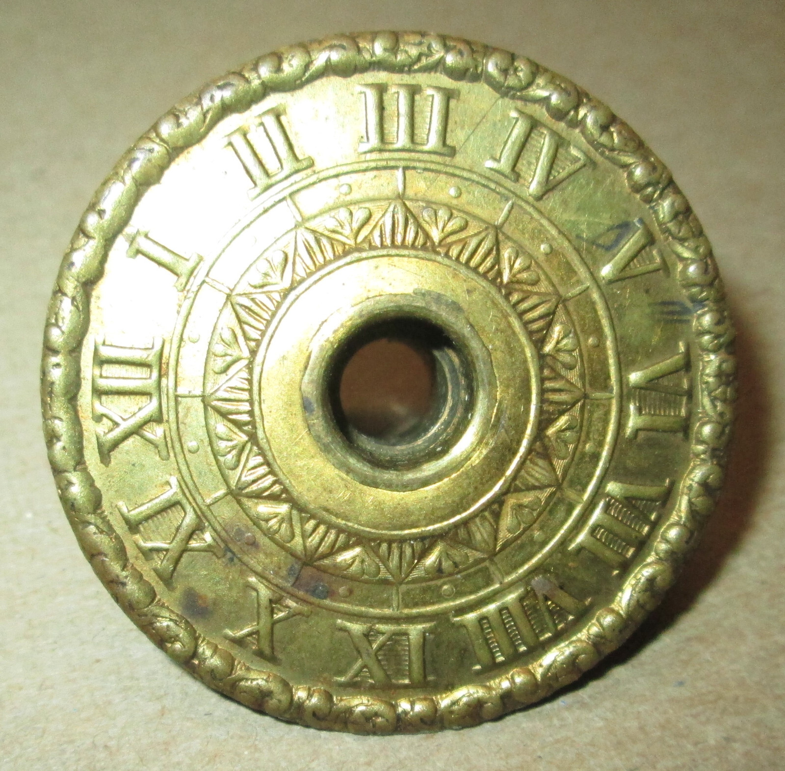 Vintage Antique Brass Clock Dial for Hour Shaft of a Clock to Set the Alarm eBay