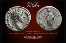 MARCUS AURELIUS NGC F ROMAN COINS, AD 161-180. AR Denarius. A970