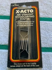 X-ACTO® Vintage #163 .550”Straight WoodCarving Router 2 Blades in Each Pack  NOS