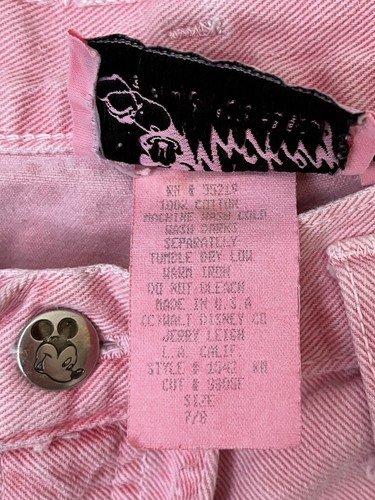 Vintage Disney Mickey Jerry Leigh Minnie Denim Bermuda Shorts Pink Juniors 7/8 - Picture 4 of 7