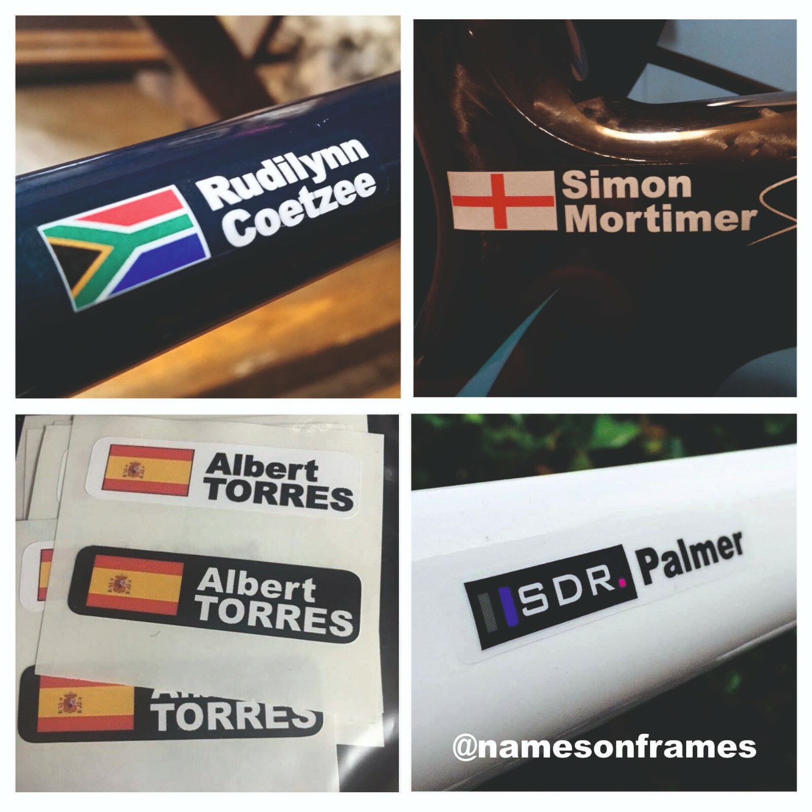 Bike Frame Name Vinyl Decal Stickers Any Flag Cycle Bicycle Helmet eBay