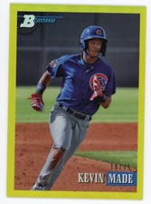 2021 Bowman Chrome Kevin Made 1991 Variation Yellow Refractor #226 #/75 Cubs