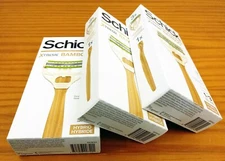 Lot of 3 Schick Xtreme Bamboo 3-Blade Men's Razor, 1 handle with 3 Cartridges