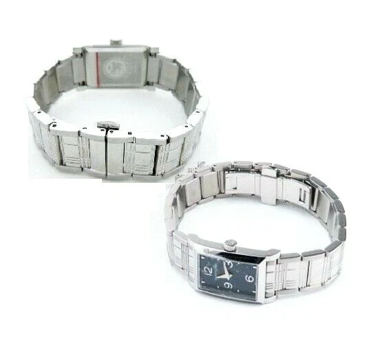 NUOVO OROLOGIO DA DONNA BURBERRY TONO ARGENTO QUADRANTE BLU PETITE PICCOLO RETTANGOLO BU8004