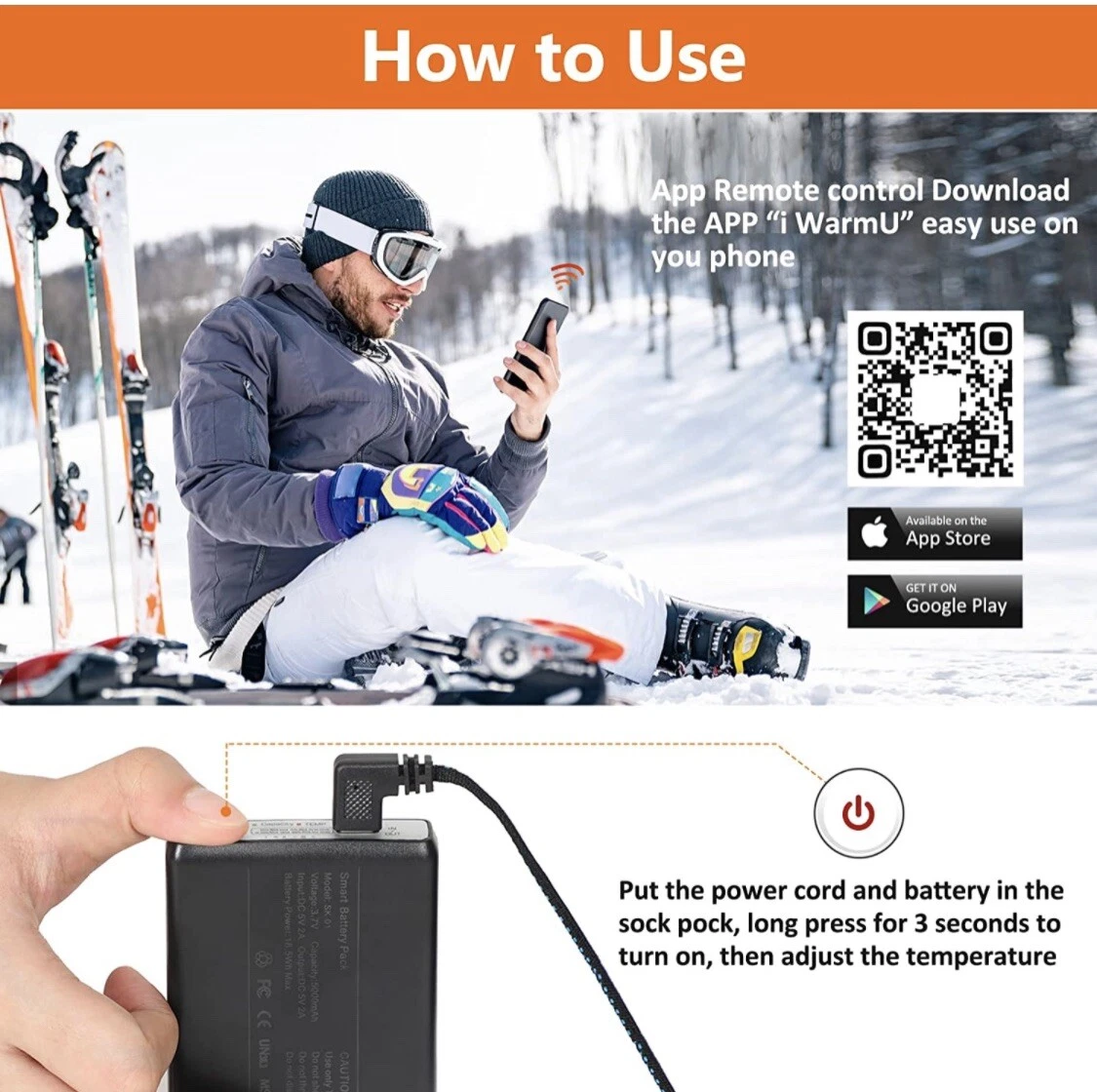 Heated Socks For Men Women Upgraded Rechargeable Phone App.