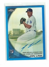 2010 Topps Chrome Blue Refractor Jon Link Rookie Autograph Card #'d /199 Dodgers
