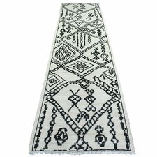 2'10"x11'4" Ivory Hand Knotted Moroccan Berber Soft Shiny Wool Runner Rug R72169