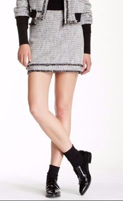  $175 NWT RACHEL ZOE Sz6 LEYLA SKIRT IN BLACK/WINTER WHITE