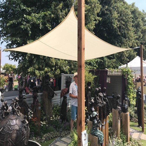 Tenda a vela QUADRATA ombreggiante telo sole ombra giardino PARASOLE 3 4 5 mt - Foto 32 di 106