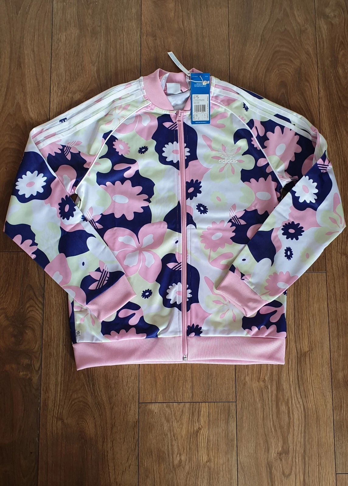 Adidas Junior Girls Track Top Floral Tracksuit Jacket RRP £39.99