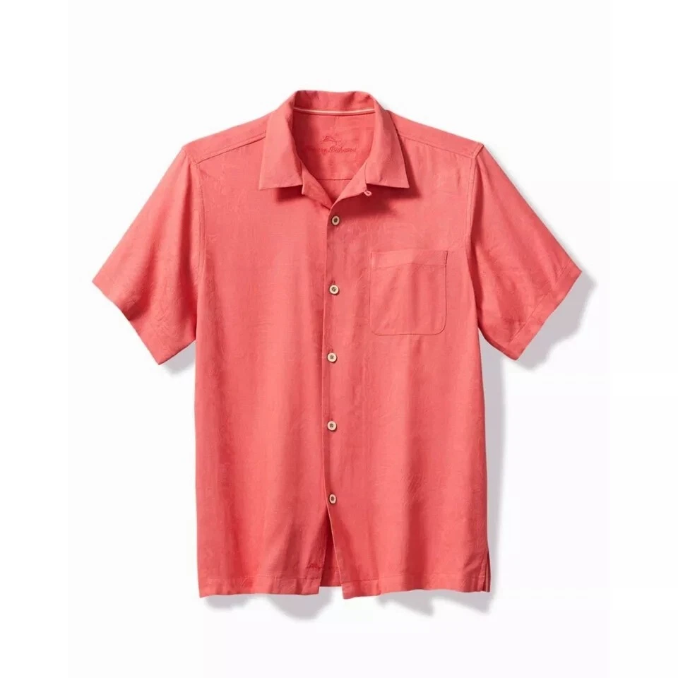 Men's Silk Camp Shirt Tommy Bahama Tropic Isles Pure Coral Peach XL
Opens in a new window or tab
