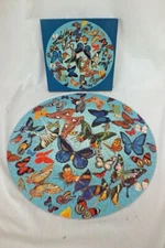 Vintage Springbok Circular Round Burst of Butterflies Jigsaw Puzzle 500 Pcs 20"