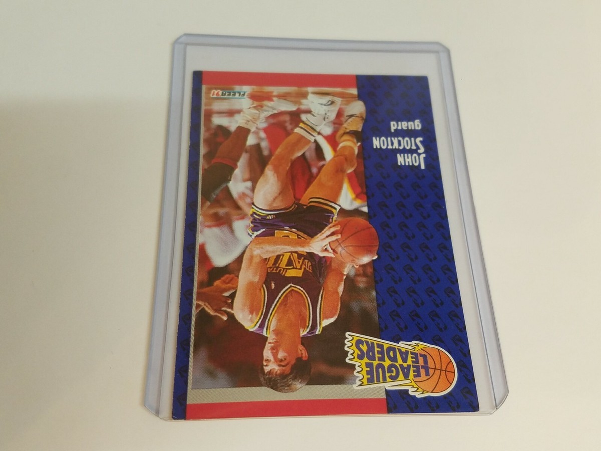 Rare John Stockton League Leaders Fleer 1991 Utah Jazz Basketball 