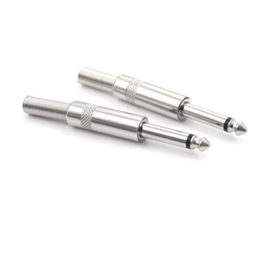 2pcs 6.35mm Male Plug 6.5mm Connector Mono Audio Plug Jack Microphone Plug YQ JI