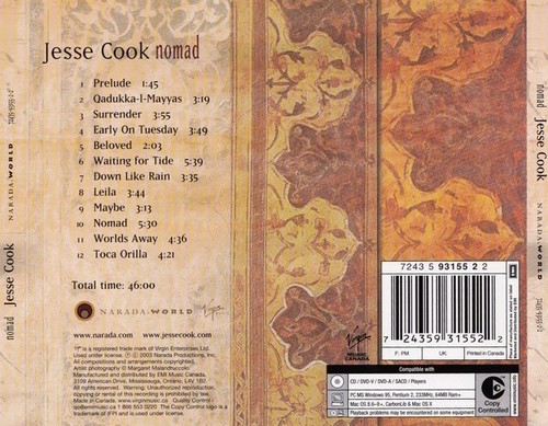 Nomad by Jesse Cook (Flamenco, Fusion, 2004, Virgin) CD w inserts - Picture 2 of 2