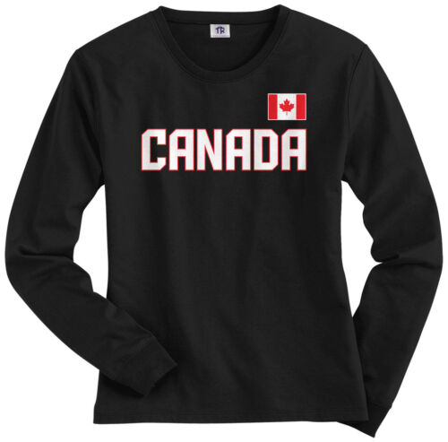 Threadrock Women's Canada National Team Long Sleeve T-shirt canadian flag - 第 1/8 張圖片