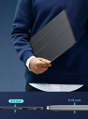 120HZ Rechargeable Portable Monitor Touch,EVICIV Upgraded 15.6" HDR 2*USB C Used - 第 8/13 張圖片