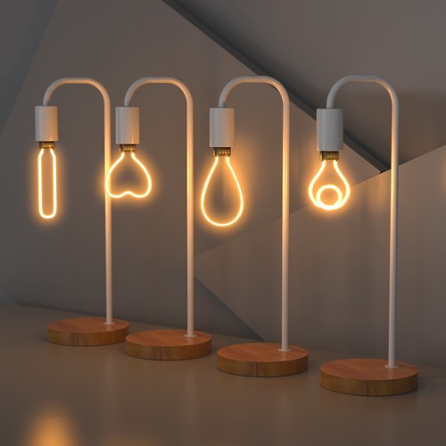 Industrial Table Light Wooden Desk Lamp Bedside Study Reading Light E27 White - Picture 3 of 10