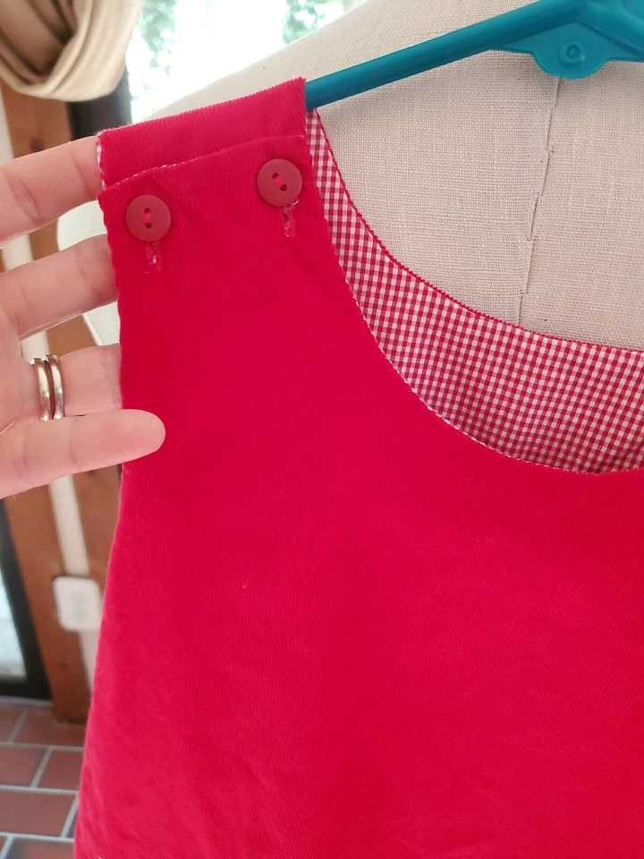 ANAVINI - Vestido de doble cara para niñas - cerezos rojos/árboles de Navidad - Talla 5 Foto 2 de 4