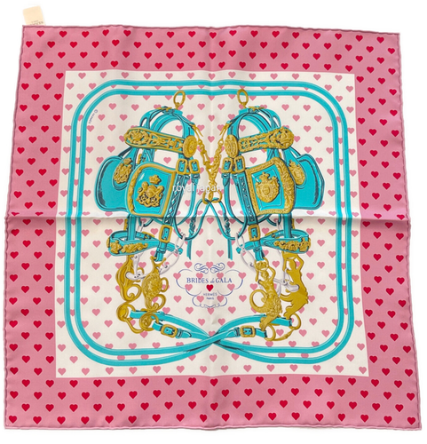 Unused w/box HERMES Petit Carre 45 BRIDES de GALA Silk Pocket square 42cm - Picture 7 of 8
