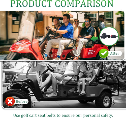 Podoy Upgraded Golf Cart Seat Belts Kit Universal Retractable for Golf Carts Com - Picture 7 of 12