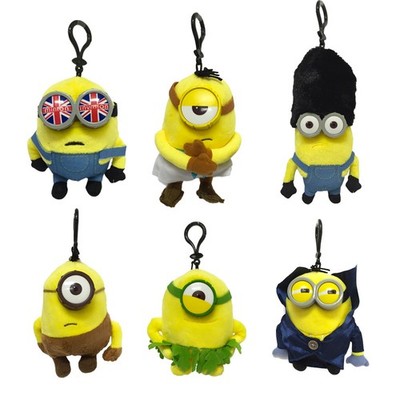 Minions Set 6 Plüschfiguren Clip-On Vampir Höhlenmensch Garde