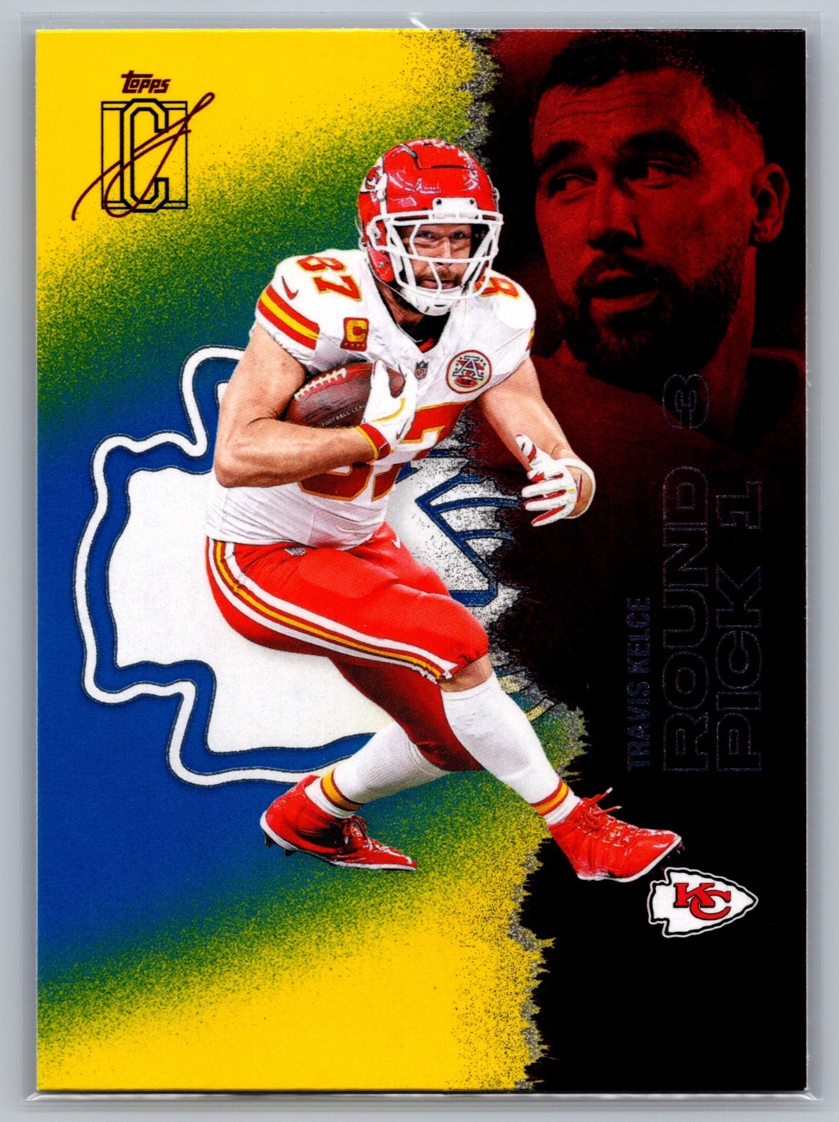 Travis Kelce- Yellow and Blue #80- 2025 Topps NFL Signature Class- KC Chiefs