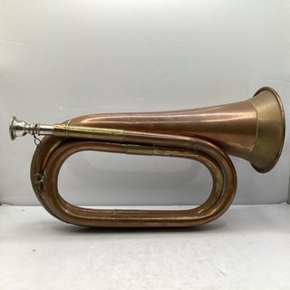 Vintage Copper Brass Military Bugle Horn Antique Wind Instrument AP#594