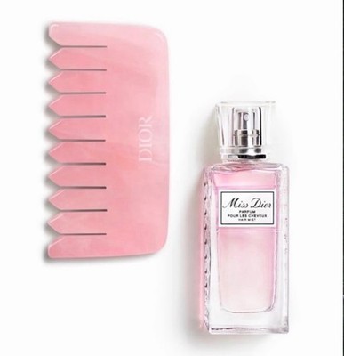 Dior Miss Dior Hair Mist 1 oz 30ml & Quartz Hair Comb Rose Brush Gift Set in Box