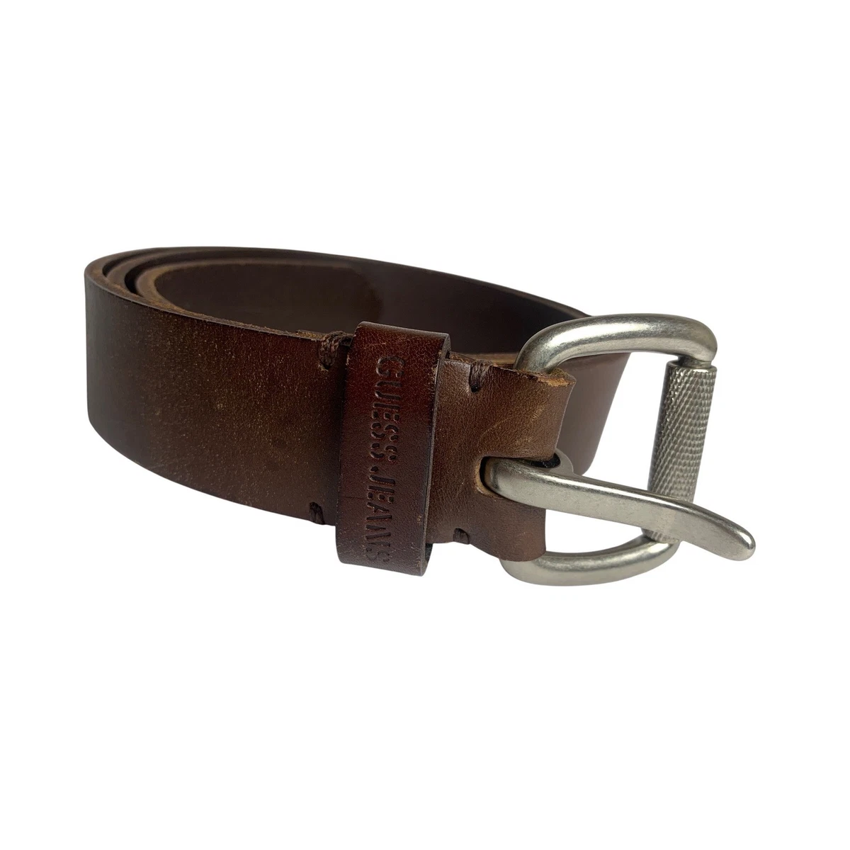 Guess 35” long, 1 1/4” wide, brown leather belt. Guess Nolana Signature Belt Brown to Black 1 1/2” W - Unisex  main image 3