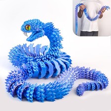 48.8inch Super Large 3D Printed Snake,Movable Teeth,Bigger Fidget Crystal Sna...