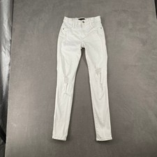 James Jeans Twiggy White Distressed Skinny Jeans Size 26 Made in USA High Rise