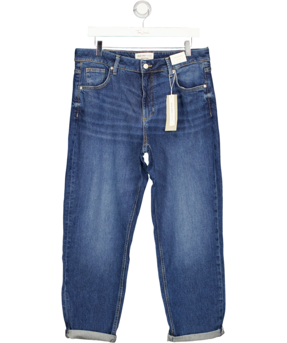 Pantalones de mezclilla M&S PER UNA azul novia tiro medio con Lyocell - longitud corta U