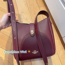 NWT Coach Hadley Convertible Crossbody Shoulder Bag Leather CW002 Gold/Merlot