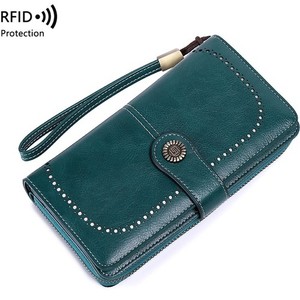 Women Ladies Leather Long Wallet Card Holder Purse Handbag Clutch RFID Blocking