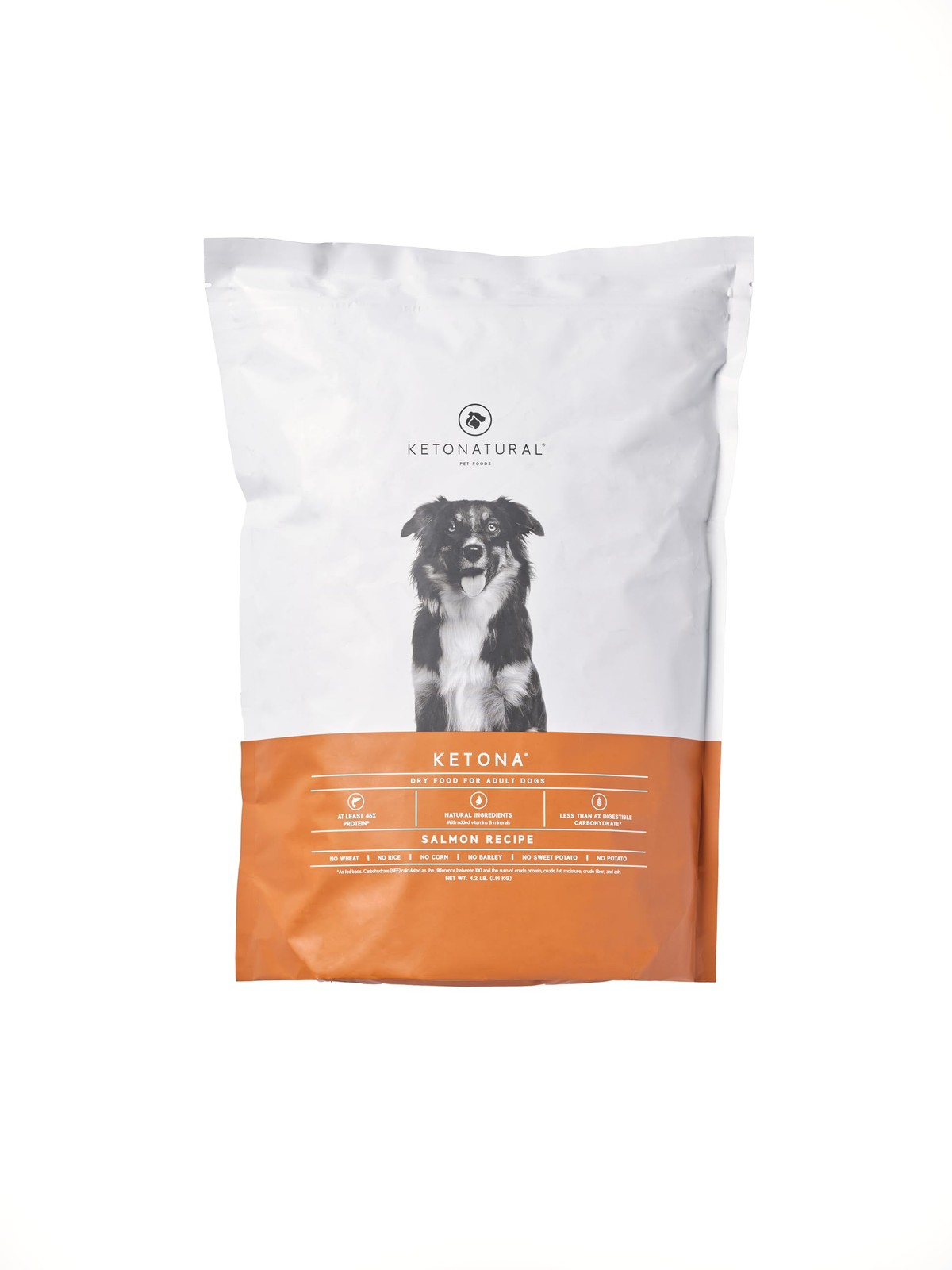 Ketona Salmon Recipe Adult Dry Dog Food, Natural, Low Carb (Only 5%), High Prote
