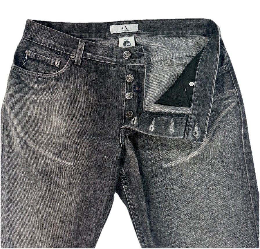 Armani Exchange AX Jeans Mens 33x29 J101 Bootcut Gray Button Fly