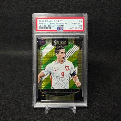 Panini Lewandowski 2016 Select Multi Color Prism Soccer Trading Card PSA10 Mint